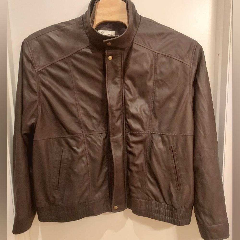 Scully Vintage Men's‎ Brown Leather Aviator Bomber Lined Zip Jacket Size 3XB